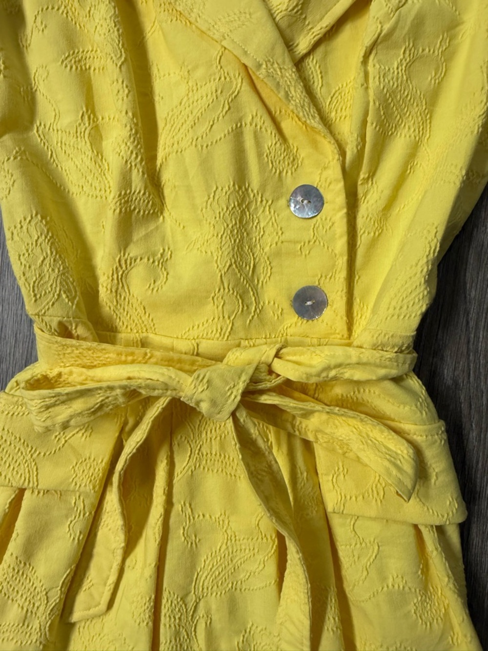 Liz Claiborne Yellow Textured Fit Flare Dress Kentucky Derby Spring Wedding 10P - Picture 2 of 9